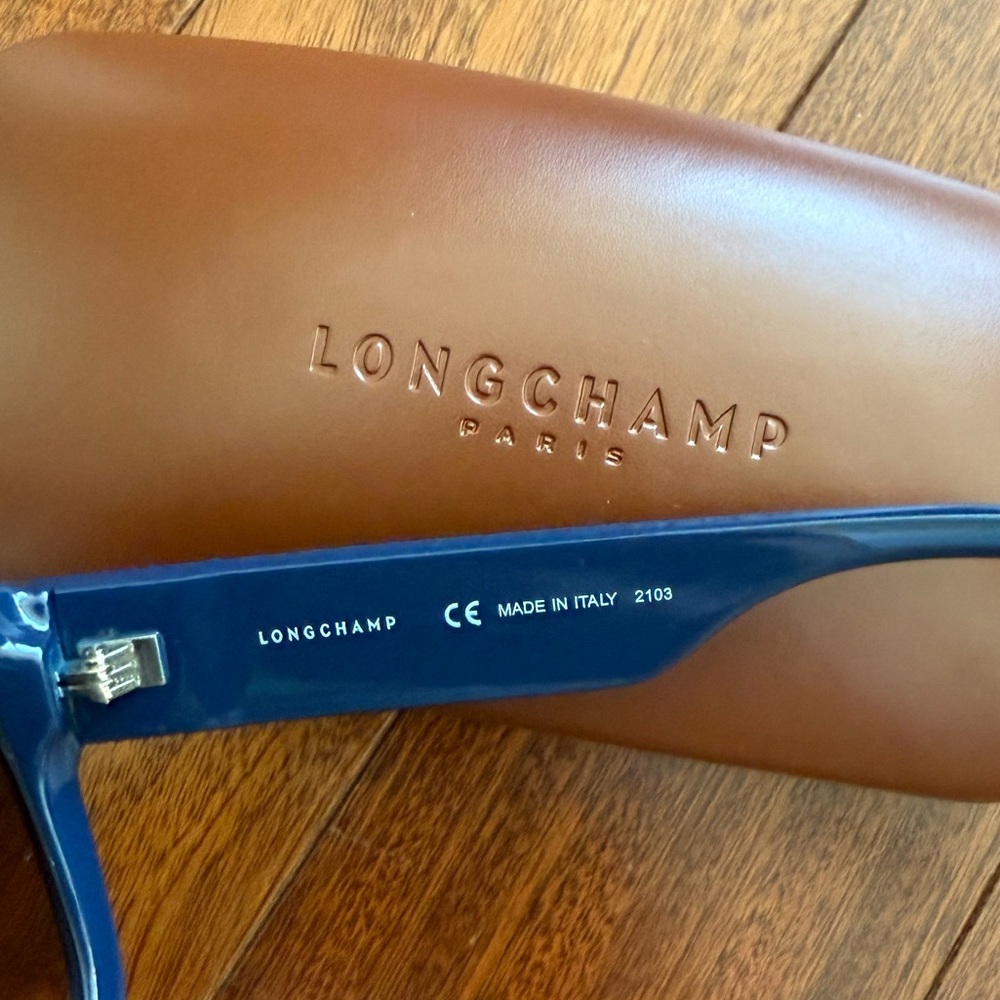 Longchamp Blue Sunglasses with Brown Case - Picture 5 of 8